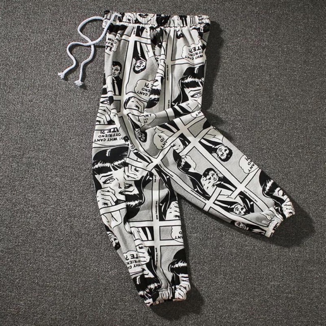 <<Có sẵn>> Quần jogger họa tiết hoạt hình cartoon phong cách Hàn quốc dành cho nam nữ unisex cá tính năng động