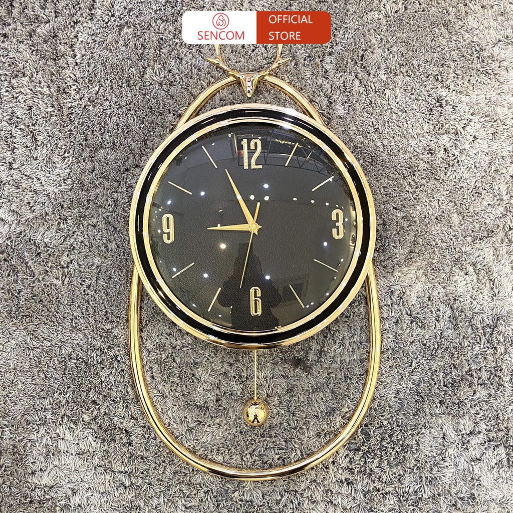 Đồng hồ treo tường nghệ thuật phong cách hiện đại SENCOM decor trang trí nhà cửa mã U205