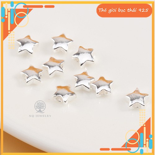 Charm ngôi sao bạc xỏ ngang nhỏ