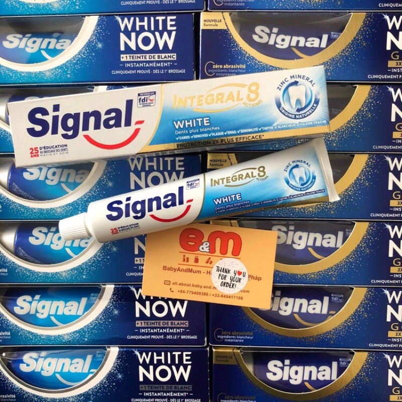 [Hàng Pháp] Kem đánh răng Signal White Now - bill siêu thị Pháp