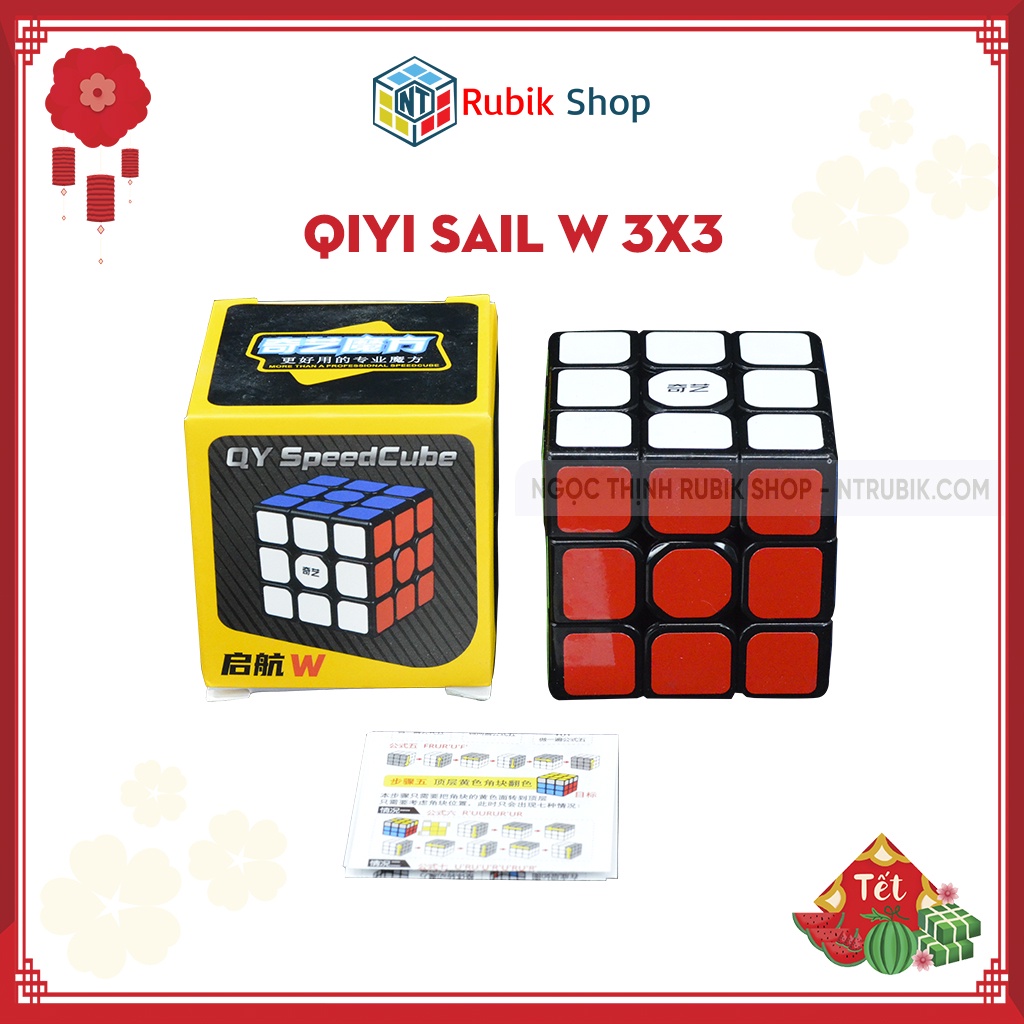 Rubik 3x3 QiYi Sail W Rubic 3 Tầng Khối Lập Phương 3x3x3 Đồ Chơi Thông Minh (Màu Đen/ Trắng)