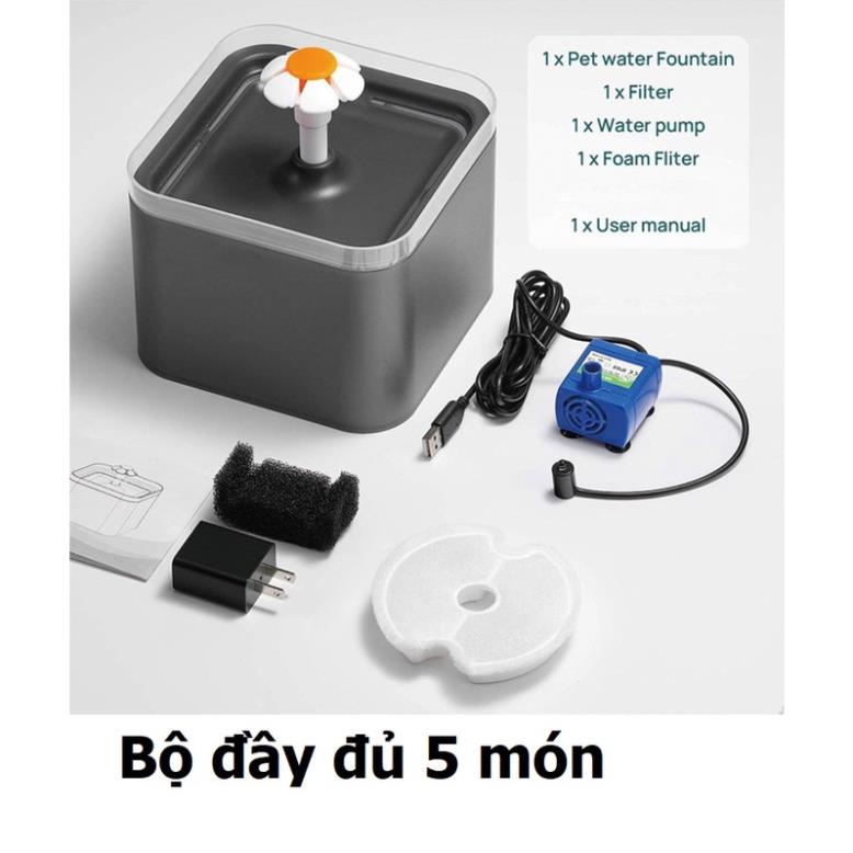 Máy Lọc Nước cho mèo chó 3L - Máy Uống Nước Tự Động Cho Chó Mèo Kèm Lõi Lọc Than Hoạt Tính Dành Cho Thú Cưng