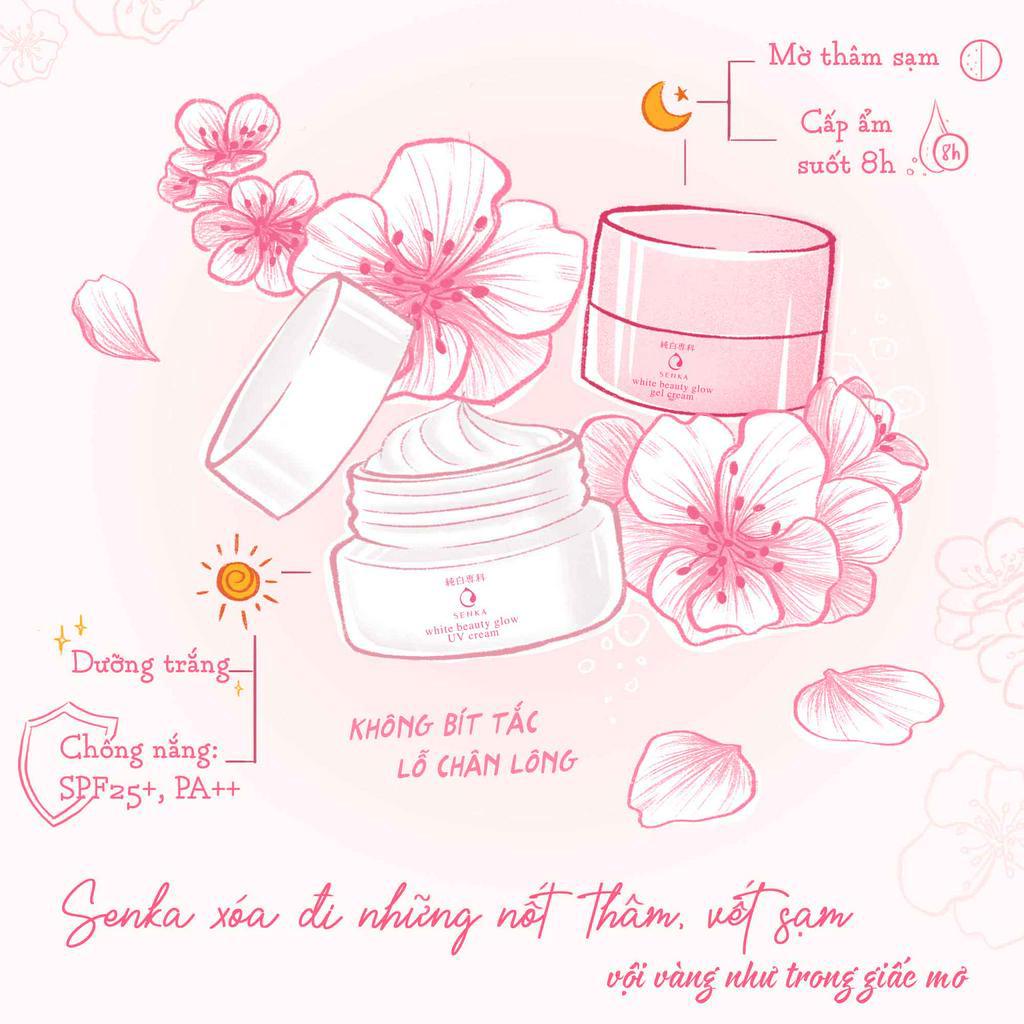 Kem dưỡng trắng da ban đêm Senka White Beauty Glow Gel Cream 50g 15538