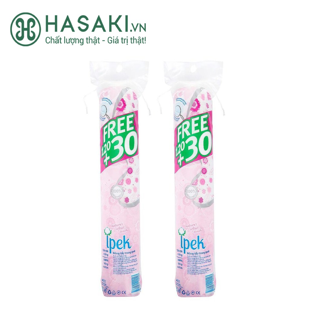 Combo 2 Bông Tẩy Trang Ipek 150 Miếng Cotton Pads