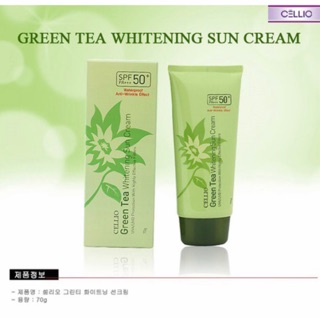 Kem chống nắng cellio green tea whitening sun  cream SPF50 PA