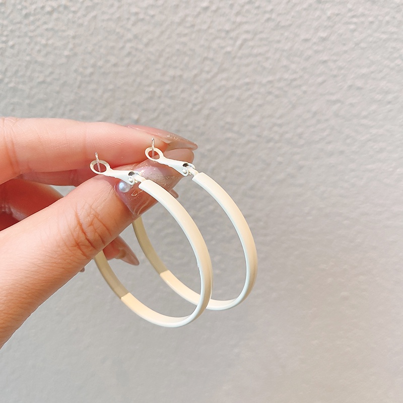 Bông tai hình tròn lớn bằng hợp kim phong cách Hàn Quốc thời trang