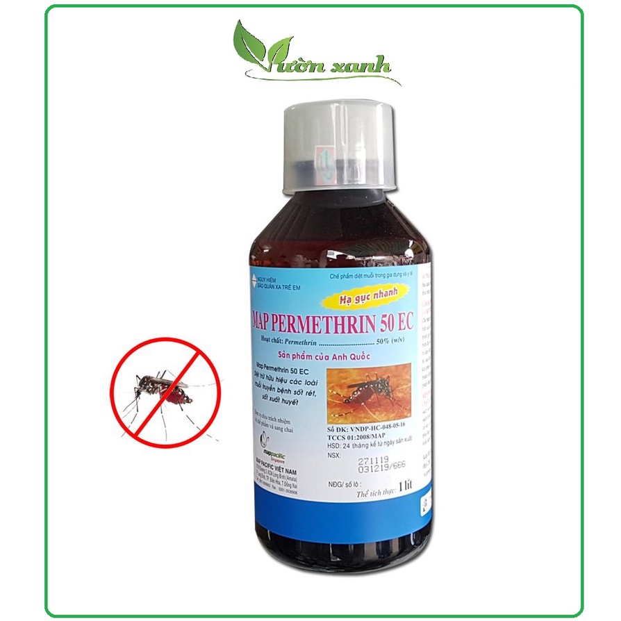 (Chính hãng) Map permethrin 50EC (1 lít) Chế phẩm diệt muỗi xuất xứ Anh Quốc