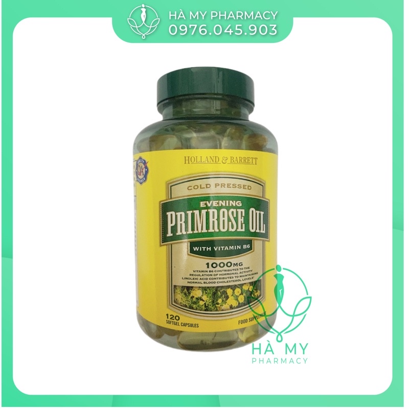 Mẫu mới nhất-Date 2025 Tinh dầu hoa anh thảo Natural Evening Primrose Oil 1000mg HOLLAND & BARRETT Anh Quốc