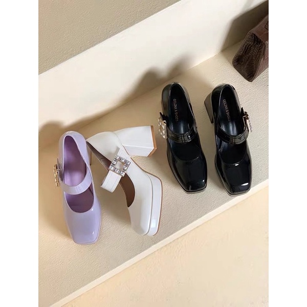 Order _ A12 Giày lolita 3 màu cổ điển Pháp đế trụ 9cm