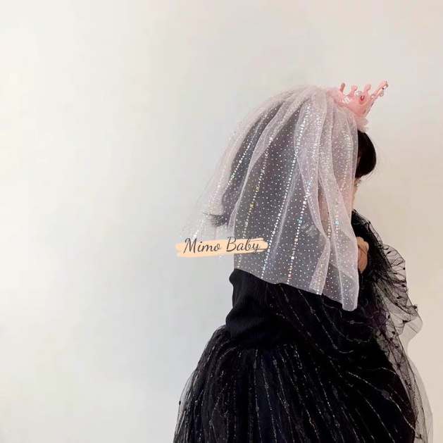 Bờm voan vương miện lấp lánh, bờm công chúa đáng yêu cho bé gái BD61 Mimo Baby