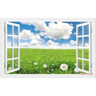 Tranh dán tường cao cấp cửa sổ 3D 02