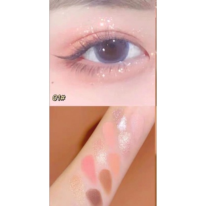 Bảng mắt Sweet Mint 10 ô nhũ và lỳ make up cá nhân chuyên dụng siêu đẹp