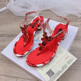 Sandal dolce d&g quai đá đế hoa fullbox