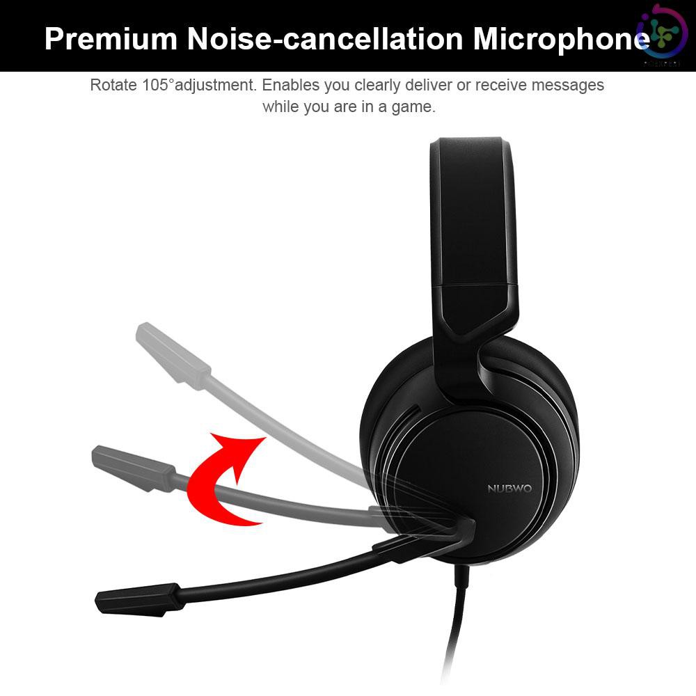 Tai nghe dùng gaming NUBWO N12 tích hợp microphone và giảm tiếng ồn chủ động 3.5mm AUX