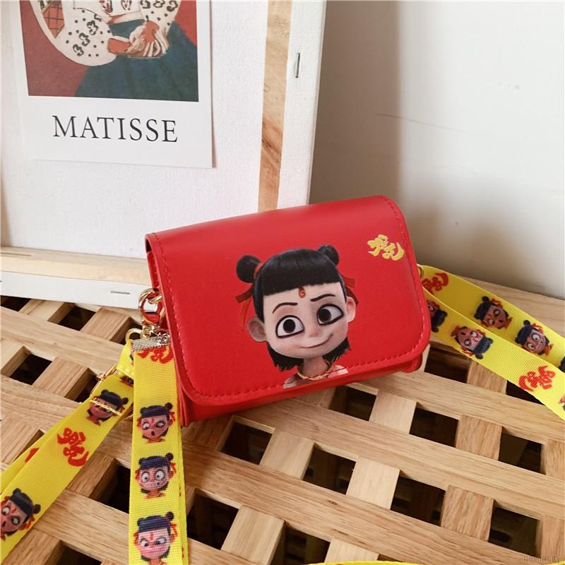 Túi đeo chéo làm từ da PU với họa tiết hoạt hình