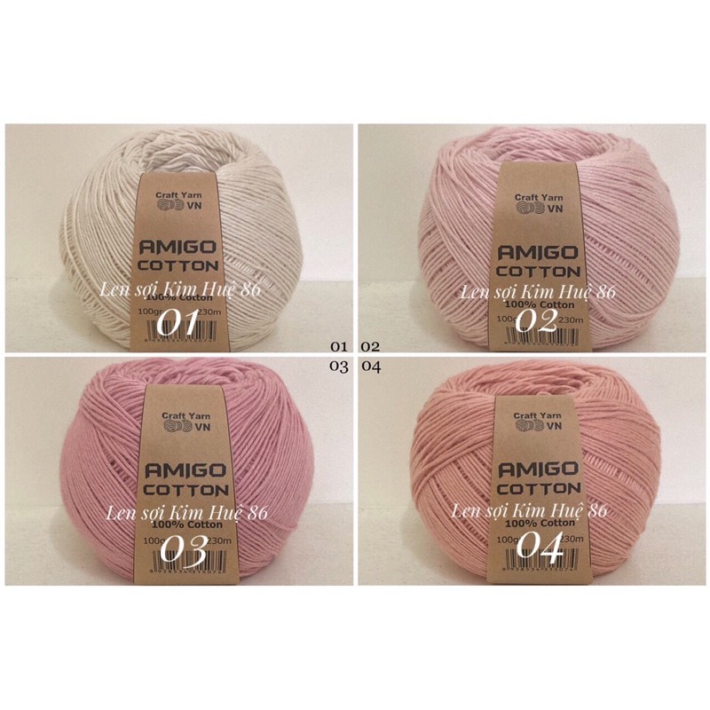 Sợi Amigo Cotton ( từ màu 01 đến màu 20)