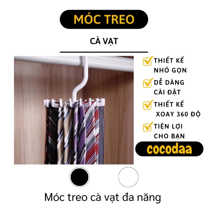 Móc Treo Đa Năng - Móc Treo Cà Vạt, Khăn Choàng Cổ, Vớ Xoay 360 Độ 8852 [FREESHIP]