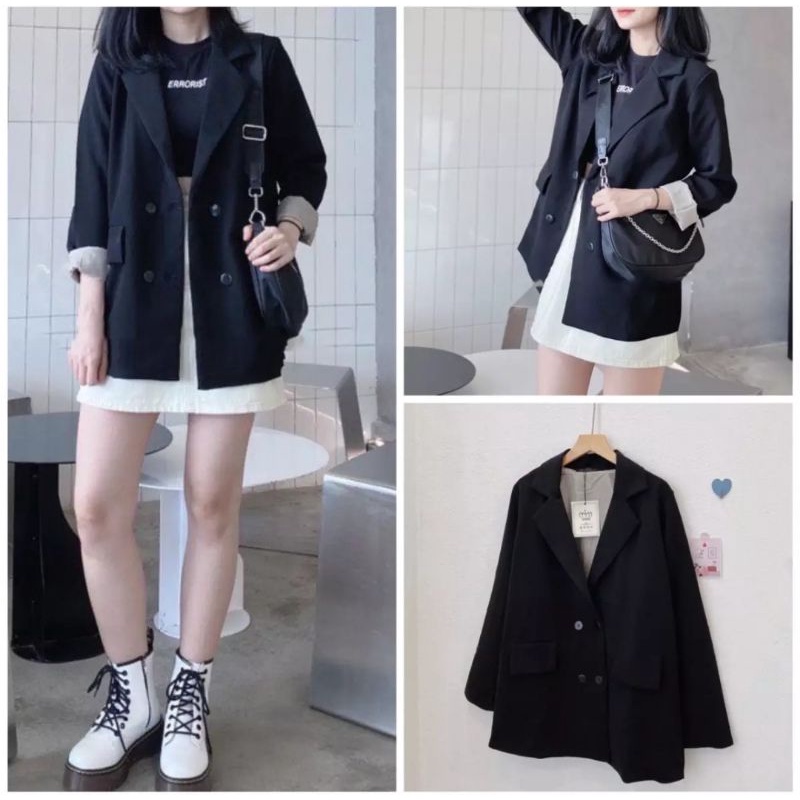 ÁO BLAZER 2 LỚP DÀY DẶN , PHONG CÁCH HÀN QUỐC SANG CHẢNH | BigBuy360 - bigbuy360.vn