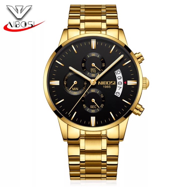 Đồng hồ nam NIBOSI cao cấp dây kim loại