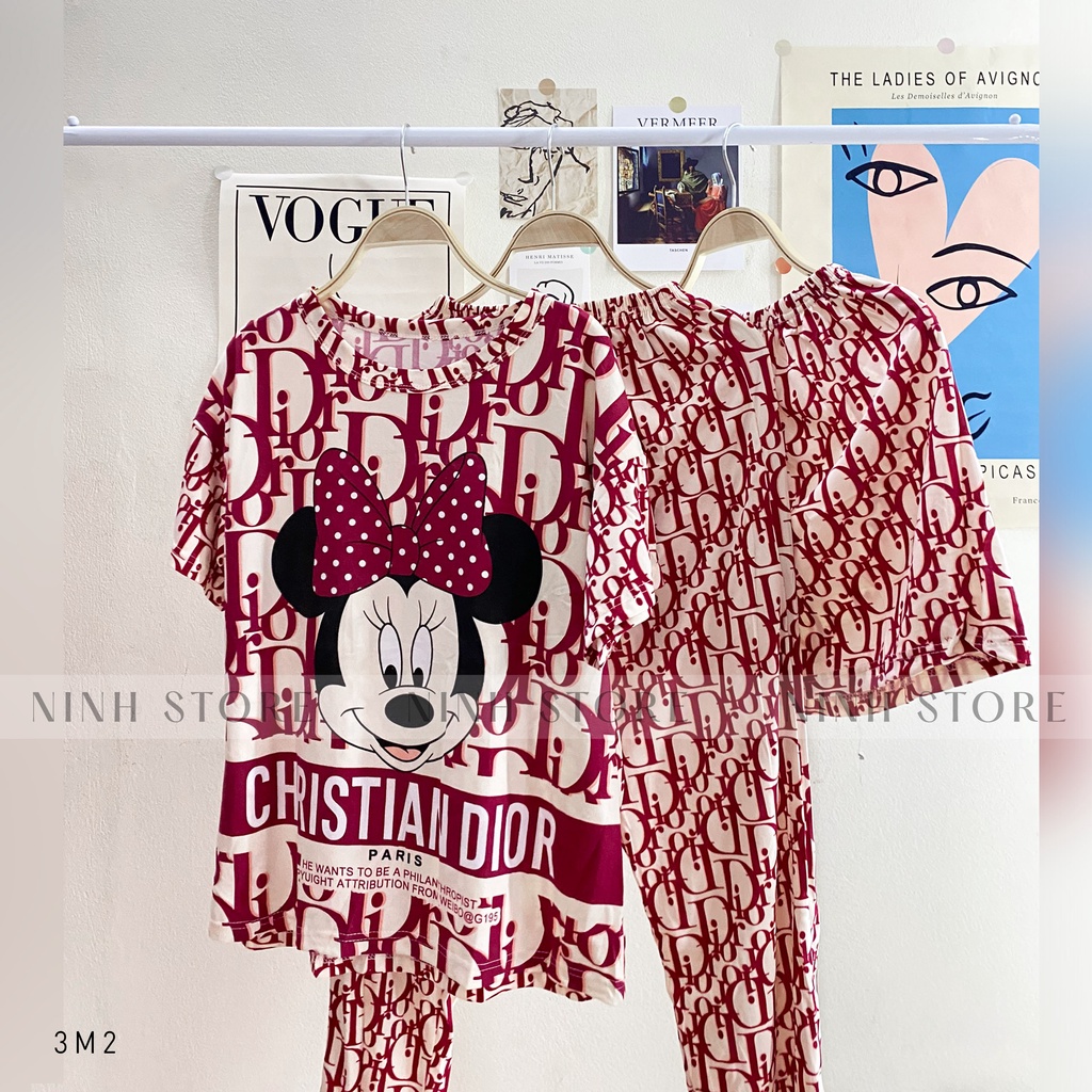 Đồ Ngủ Hot Hit⚡️FREE SHIP ⚡️SET 3 MÓN Dior Đỏ sang chảnh, cực xinh