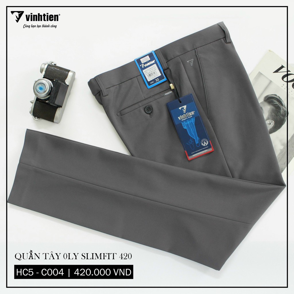 Quần Tây Công Sở Nam Slimfit Dáng Trẻ Vĩnh Tiến 420