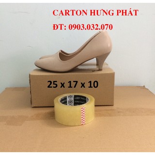 Hộp carton 25x17x10, số lượng: 50 hộp dùng đóng gói hàng
