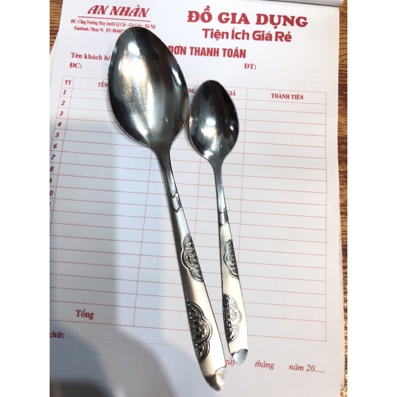 Sỉ 100 thìa, dĩa inox khắc hoa văn cao cấp