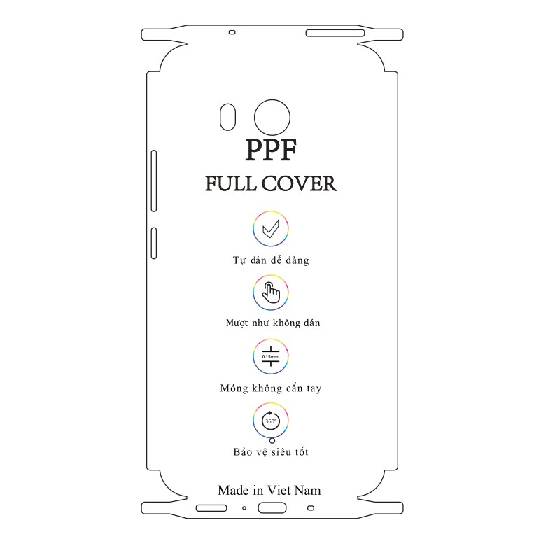 Dán dẻo PPF HTC U11 mặt sau và viền