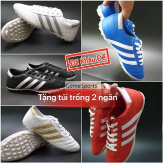Giầy đá bóng phủi 3 sọc CT3 hàng loại 1 ( giầy đá banh TF đinh thấp ba sọc + tặng kèm túi trống 3Dhai ngăn )
