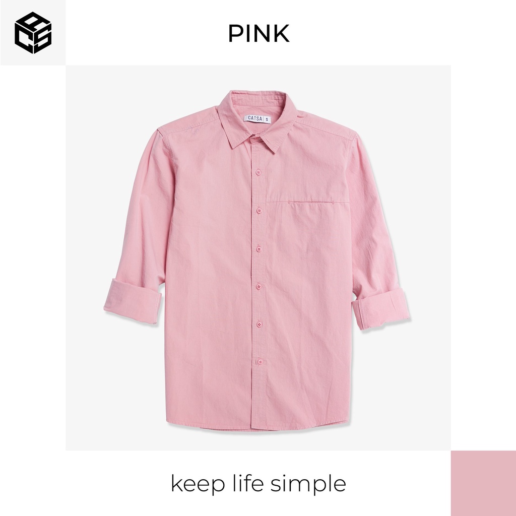 Áo sơ mi nam tay dài CATSA, shirt phối túi mặc thoải mái, thấm hút mồ hôi ASC315 - 317