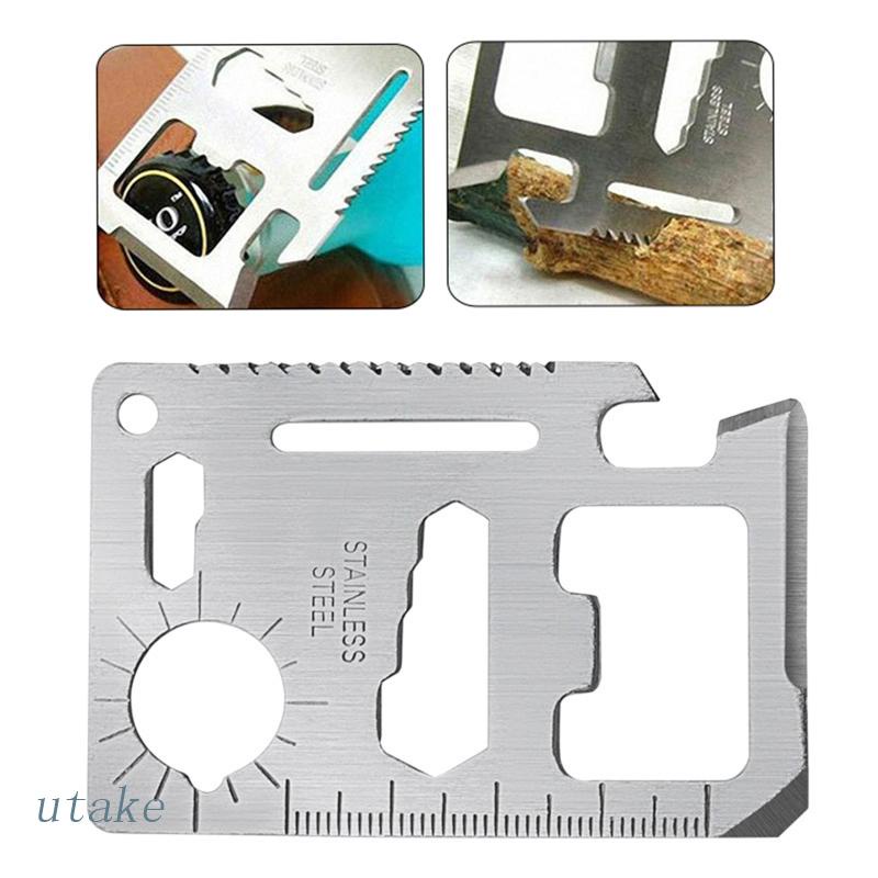 Bộ Thẻ Dụng Cụ Sinh Tồn EDC Đa Năng 11 Trong 1 Bằng Thép Không Gỉ Chống Gỉ Mang Đi Tiện Dụng