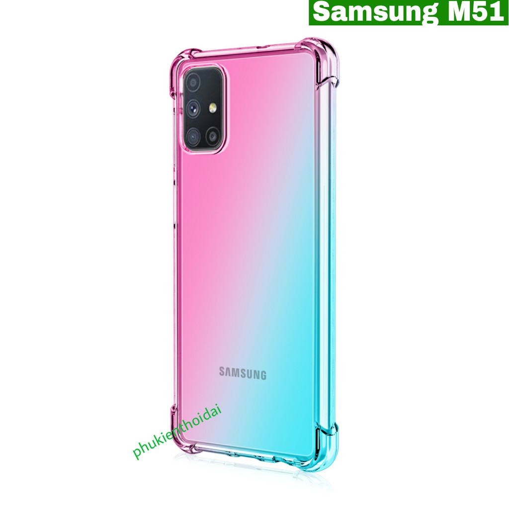 Ốp lưng Samsung M51 dẻo chống sốc đa sắc lồi 4 góc cao cấp