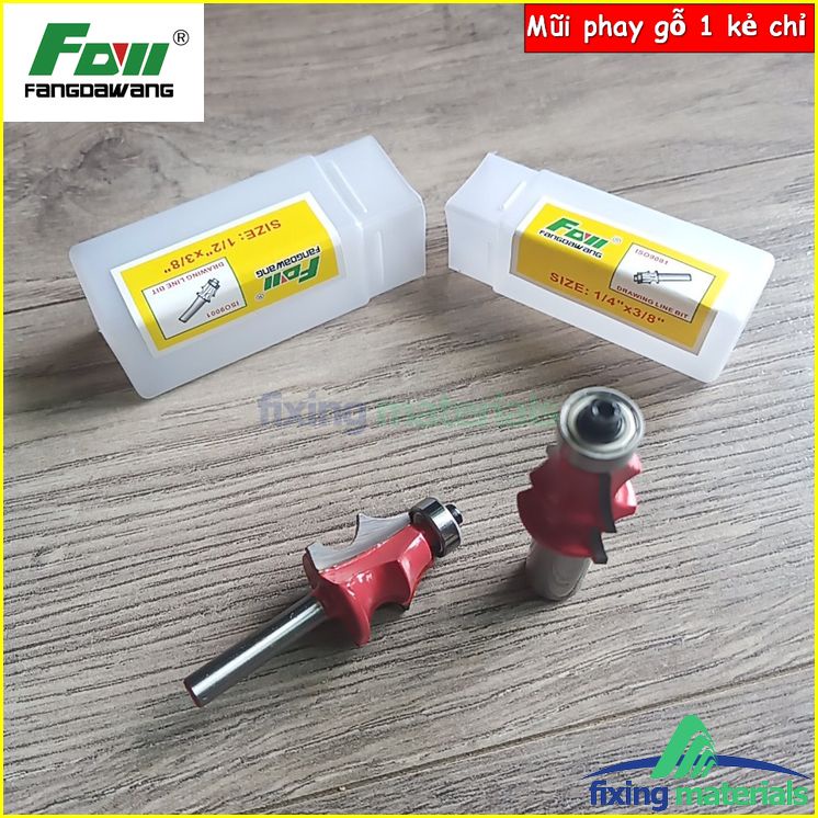 Mũi phay gỗ 1 kẻ chỉ, soi chỉ tơ- cốt 6ly, 12 ly