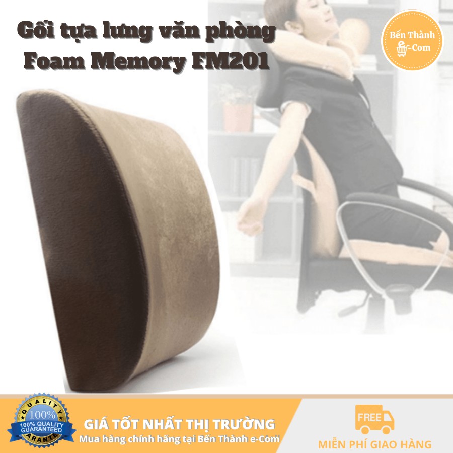 ✈️ [Freeship] Gối tựa lưng văn phòng Foam Memory FM201 [Cao su non hỗ trợ đau mỏi lưng]