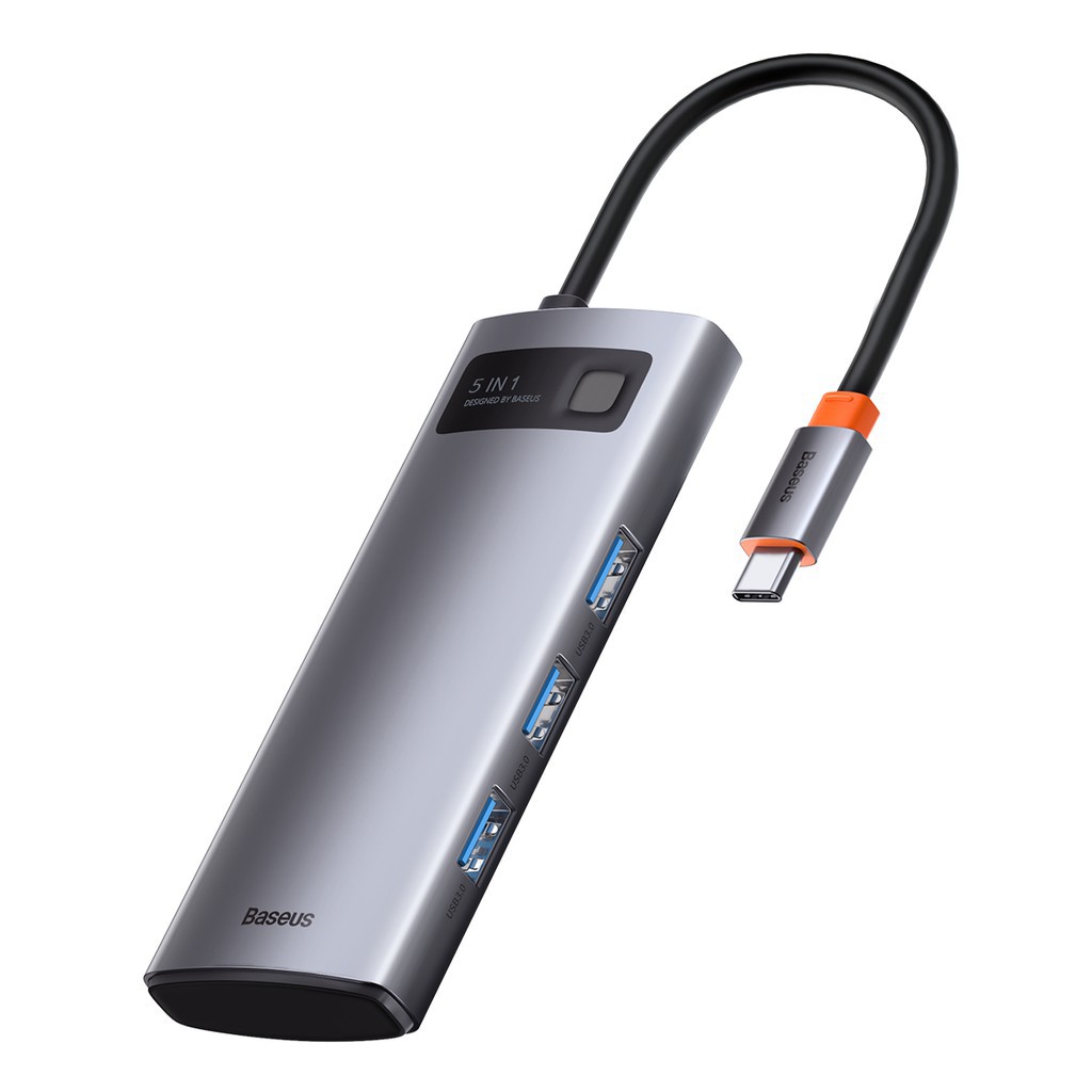 Hub Type C 5in1 - Cổng chuyển đổi HUB USB Type-C to USB 3.0, HDMI 4K 60Hz, PD 100W - BASEUS METAL GLEAM 5in1