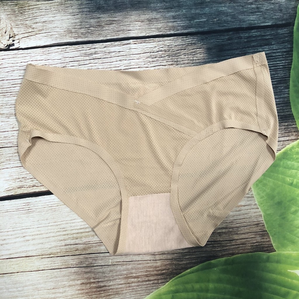 Quần lót bầu su lụa đúc - Thông hơi - Cạp chéo - Siêu mềm, mịn - Đáy cotton chuẩn cho mẹ bầu