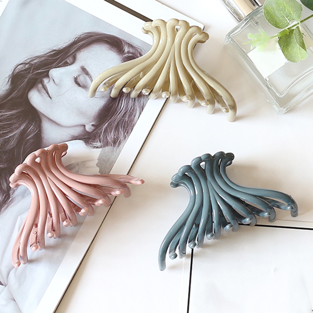 Kẹp Tóc Nhựa Màu Trơn Đơn Giản Thời Trang