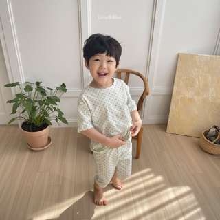 Lime&Blue bộ đồ chấm bi cho bé