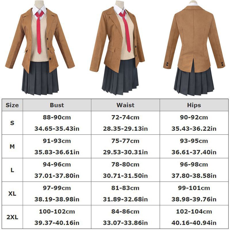 Seishun Buta Yarou Wa Bunny Girl Sakurajima Mai Cosplay Costume Se Full Outfit