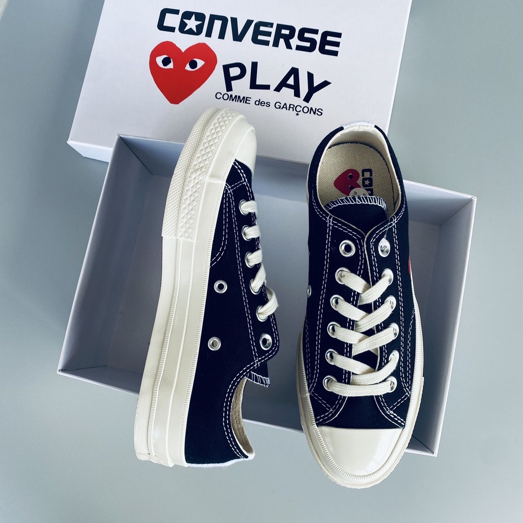 Giày thể thao Converse7556 2021 vải Canvas phối màu trắng đen thời trang mùa hè cho cặp đôi