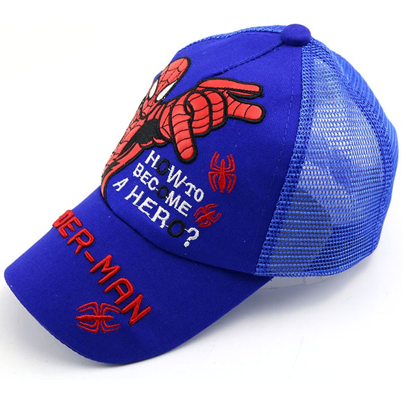Nón lưỡi trai in hình Spiderman nhiều màu sắc dành cho các bé trai từ 3-8 tuổi