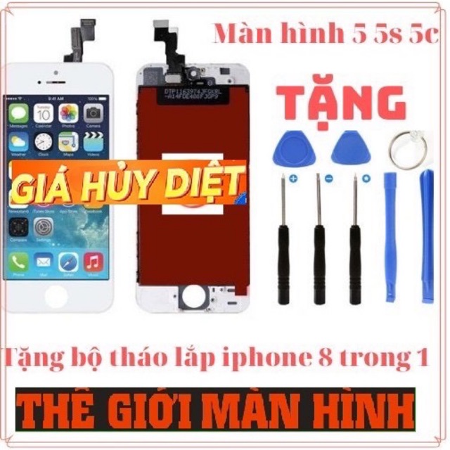 Màn hình full bộ iPhone 5,5S,5C [Tặng bộ sửa iPhone hoặc kính cường lực]