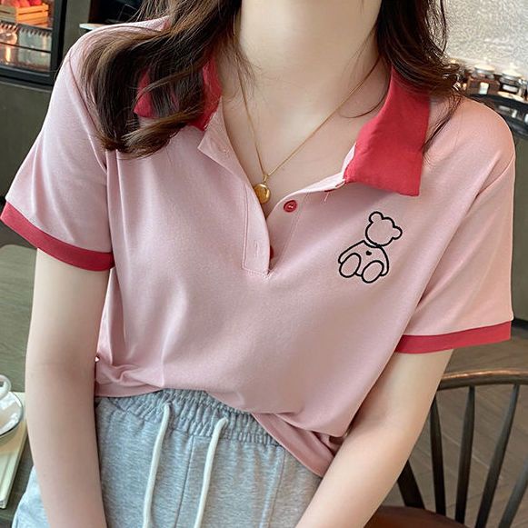 Áo Thun Tay Ngắn Cổ Polo Dáng Rộng Thời Trang Mùa Hè 2022 Cho Nữ