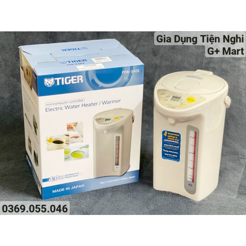 Bình Thủy Điện/ Phích Điện Cao Cấp TIGER PDR-S40S Nhập Khẩu Nhật Bản 4,0L 682W - Giadungtiennghigmart
