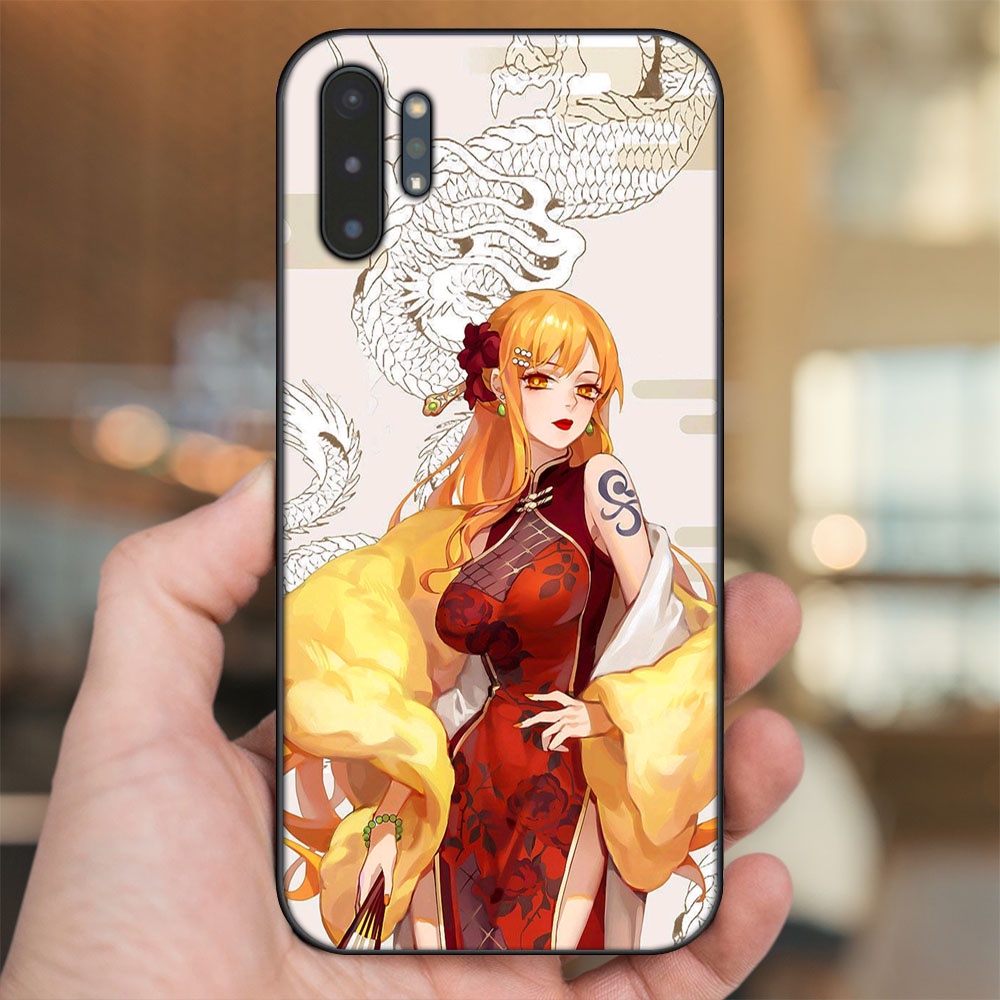 Ốp lưng Samsung Note 10 Plus viền đen in hình Nami One Piece Đảo Hải Tặc