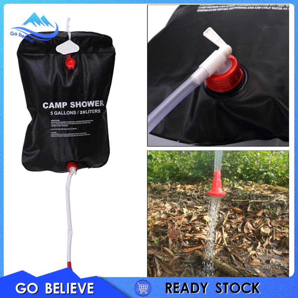 Túi Tắm Năng Lượng Mặt Trời Gấp Được 20L Dùng Cho Cắm Trại Leo Núi Du Lịch