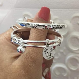 Lắc Bạc Kiềng Tay Chân Cho Bé Bạc Ta Dày dặn Hàng Chuẩn 100%