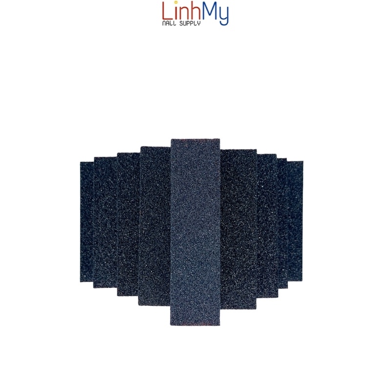 Set 10 cục phao chà móng buffer dũa móng màu cam đen loại to