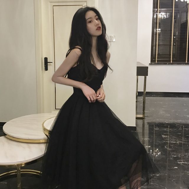 Order váy 2 dây đen chân váy xòe kèm ảnh thật | Shopee Việt Nam