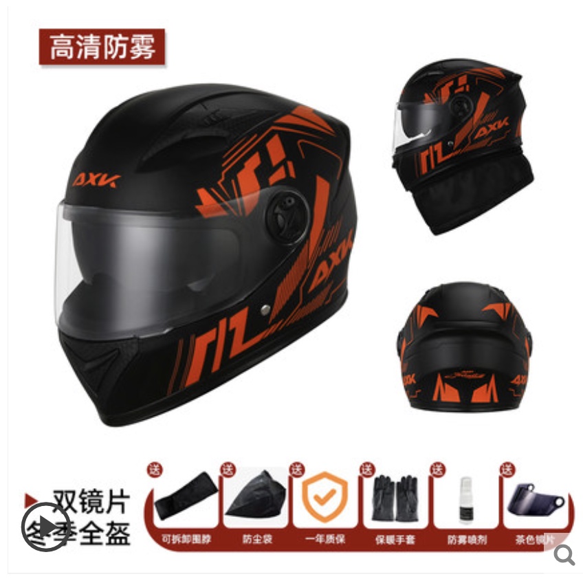 Mũ bảo hiểm Fullface 2 kính Trùm đầu AXK mùa đông ấm áp